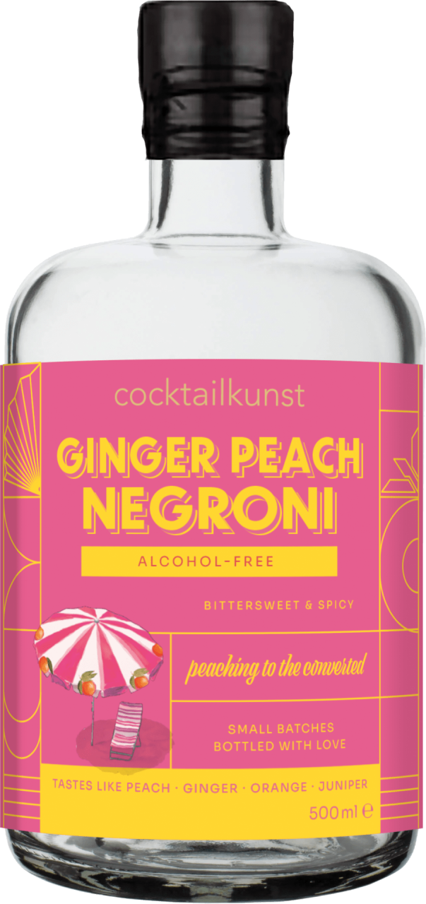 Cocktailkunst Ginger Peach Negroni alkoholfrei