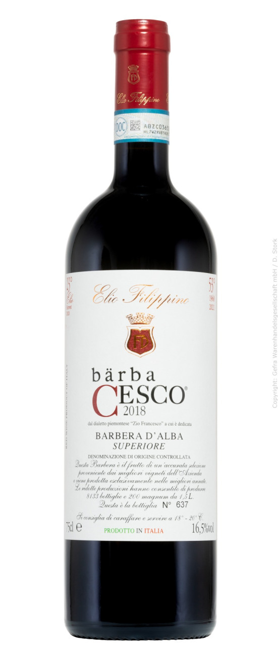 Elio Filippino Bärba Cesco Barbera d' Alba Superiore